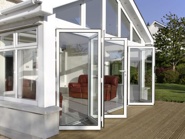 white bifold doors in Wallingford