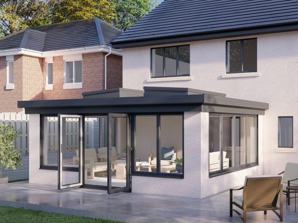 Flat Roof Grey Living Space