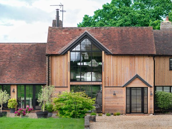 home exterior with steel doors