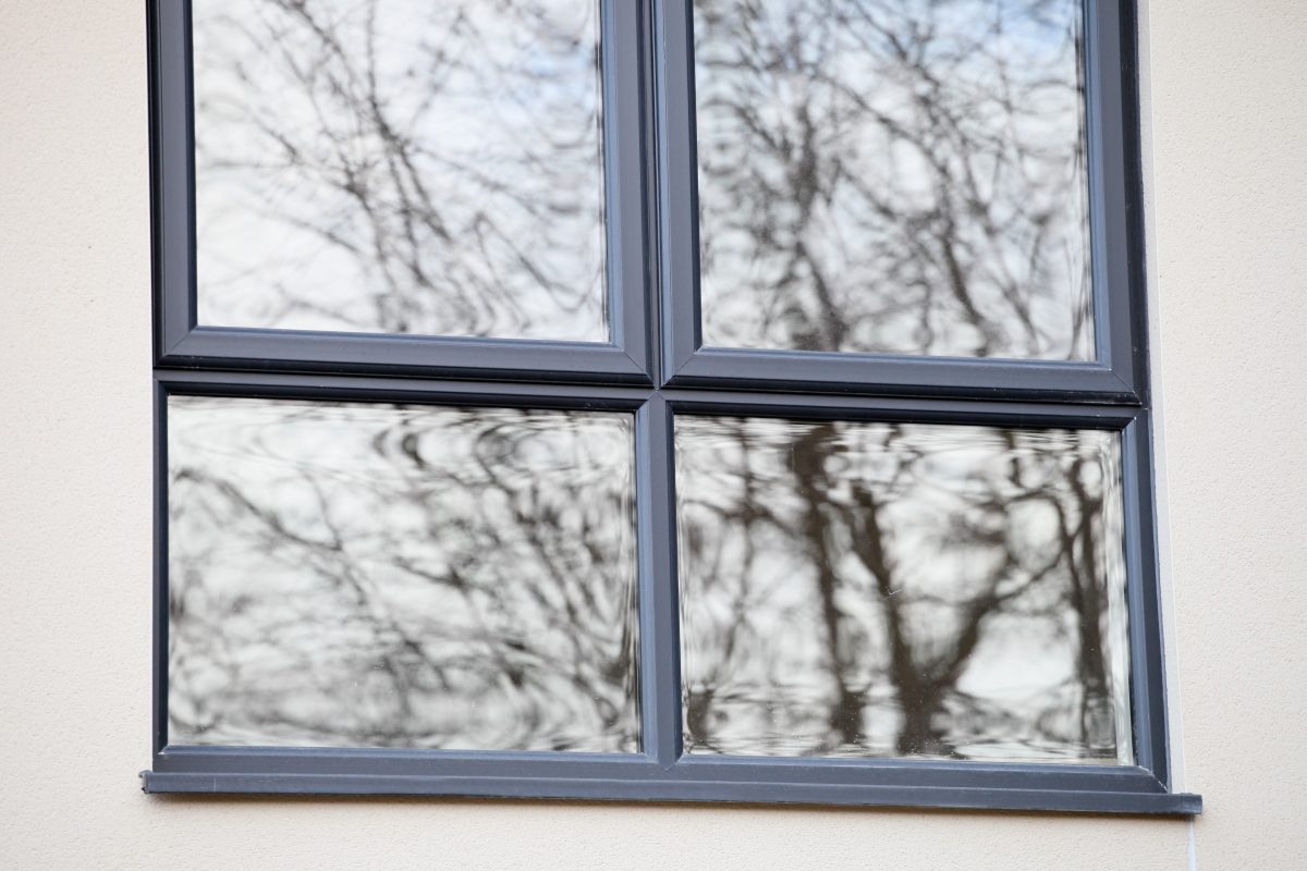 exterior slim windows close up