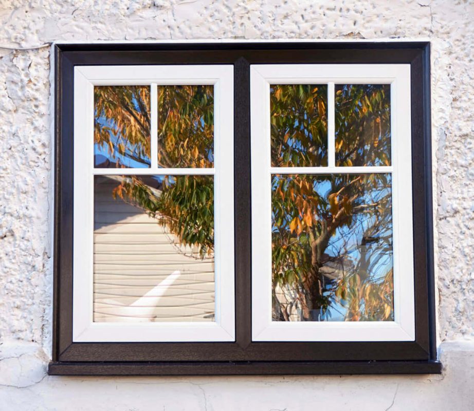 exterior flush windows in white