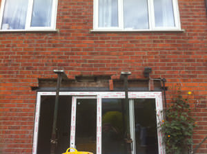 Lintel above window installation